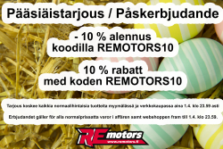 Pääsiäisen poikkeusaukioloajat: RE Motors on suljettu 29.3.-1.4.2024